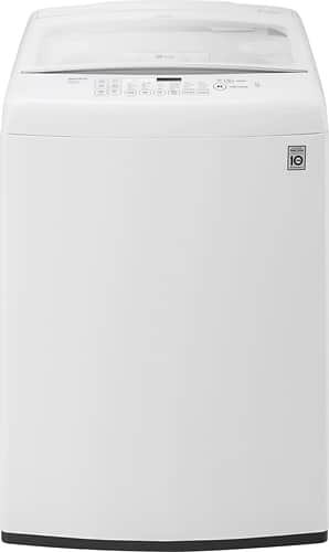 LG - 4.5 Cu. Ft. 8-Cycle High-Efficiency Top-Loading Washer - White - Larger Front