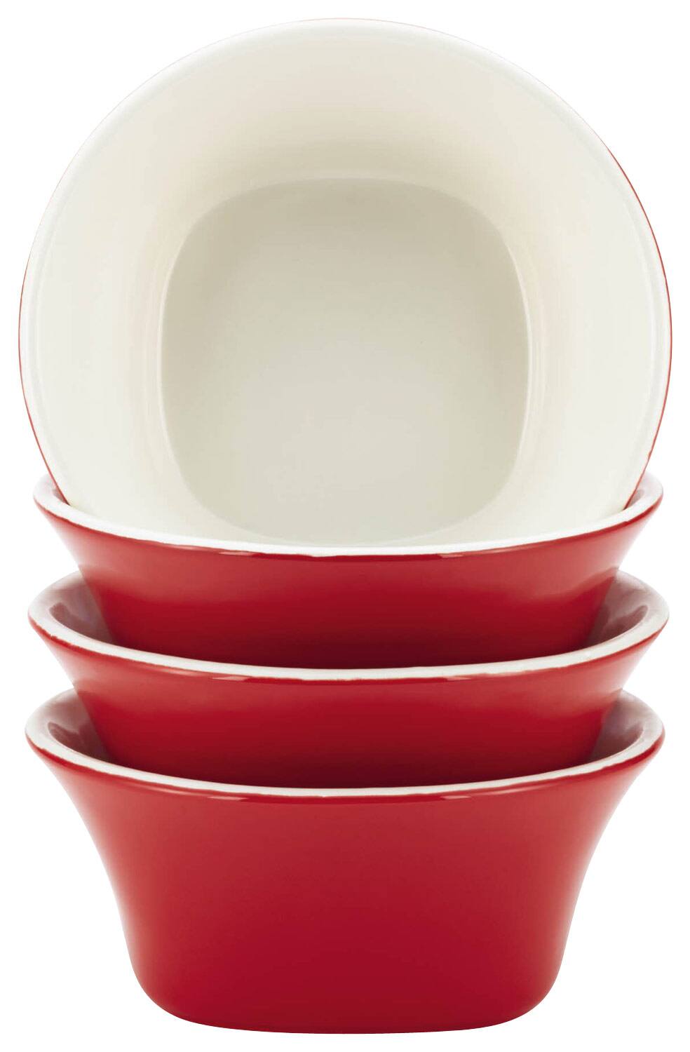 Rachael Ray - Round & Square Collection 4-Piece Fruit Bowl Set - Red - Angle