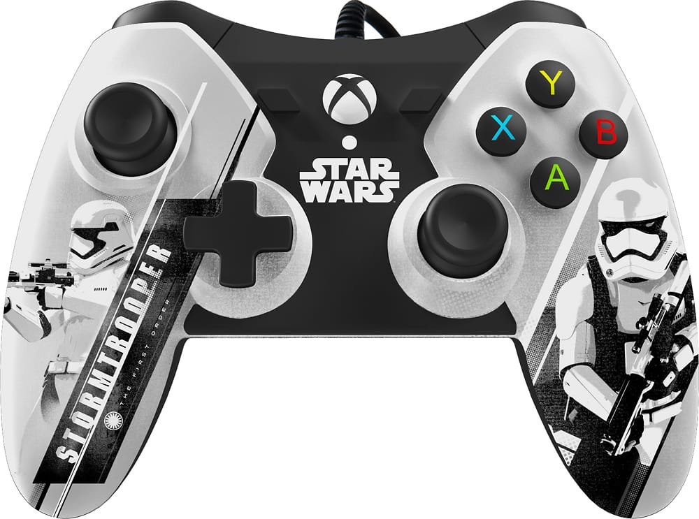 Power A - Star Wars: The Force Awakens Stormtrooper Wired Controller for Xbox One - White/Black - Front Zoom