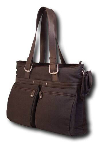 Mobile Edge - Eco-Friendly Carrying Case (Tote) for 17" Notebook - Brown - Larger Front