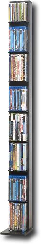 Atlantic - Elle 8-Tier Multimedia Storage Tower - Black/Gray - Larger Front
