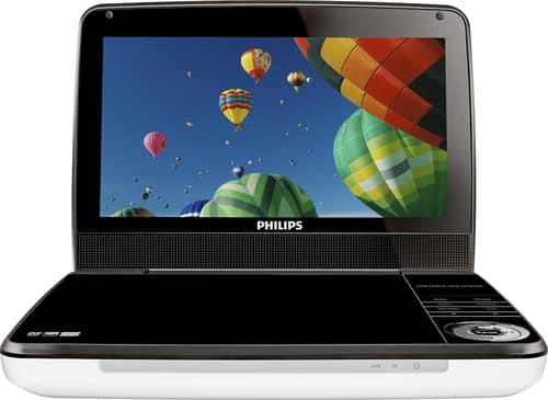 Philips - 9" Widescreen TFT-LCD Portable DVD Player - Silver/Black - Larger Front