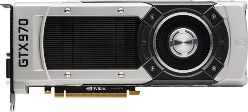 NVIDIA - GeForce GTX 970 4GB GDDR5 PCI Express 3.0 Graphics Card - Silver/Black - Larger Front