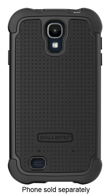 Ballistic - Tough Jacket Case for Samsung Galaxy S 4 Cell Phones - Black - Larger Front