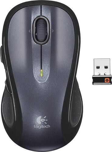 Logitech - M510 Wireless Laser Mouse - Silver/Black - Larger Front