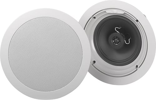Klipsch - 6-1/2" Architectural In-Ceiling Speaker (Each) - White - Left