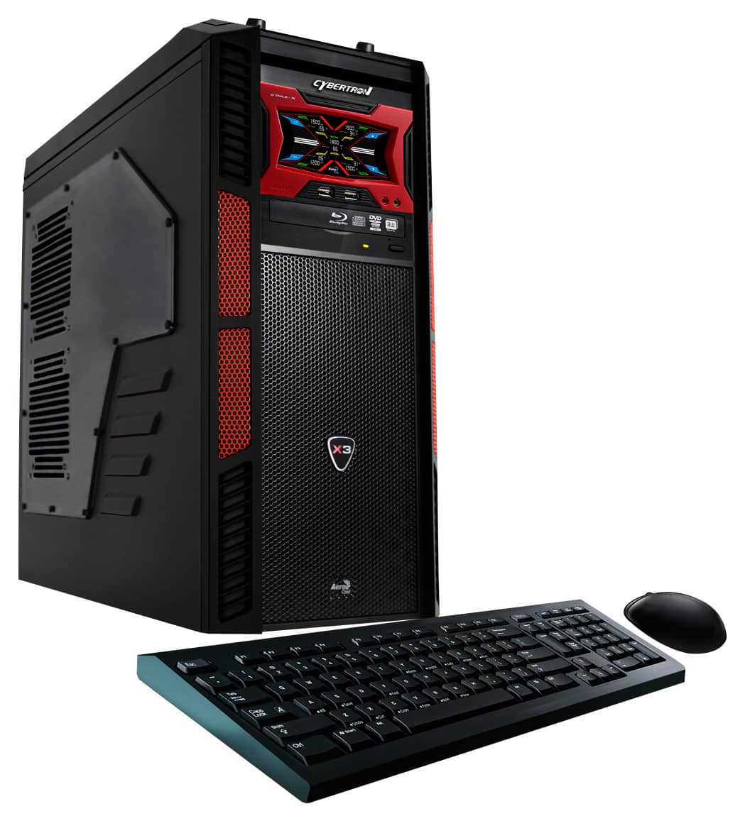 CybertronPC - Minotaur Max II Desktop - Intel Core i7 - 16GB Memory - 2TB Hard Drive + 120GB Solid State Drive - Red - Larger Front
