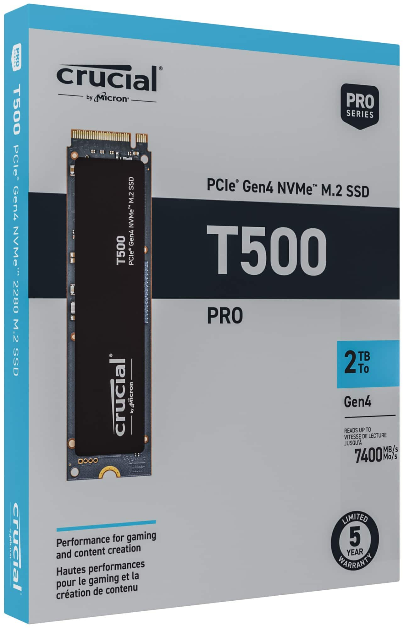 Crucial T500 1TB Internal SSD PCIe Gen 4x4 NVMe M 2 CT1000T500SSD8