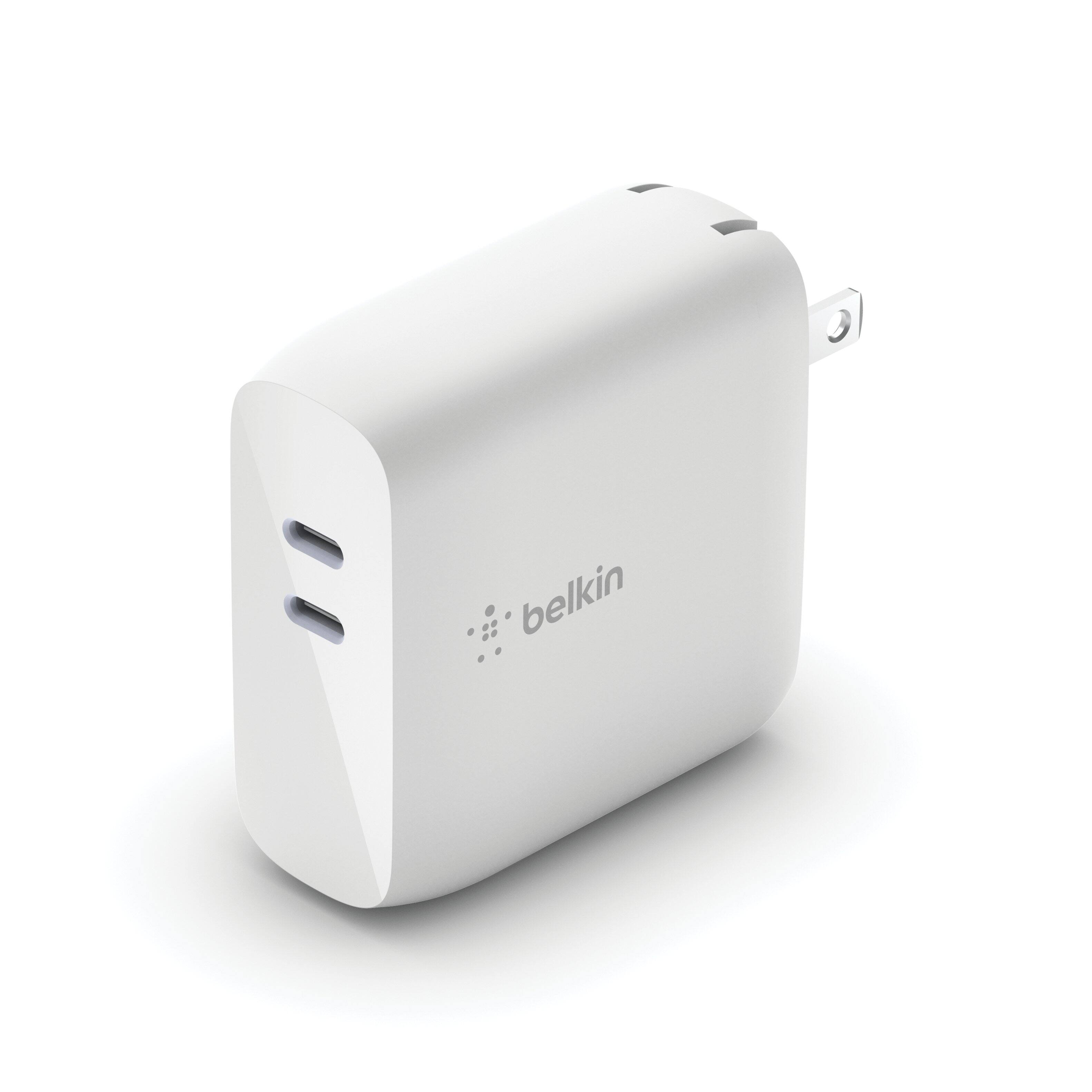 Belkin BoostCharge Pro Dual USB C PD GaN Wall Charger 68W White