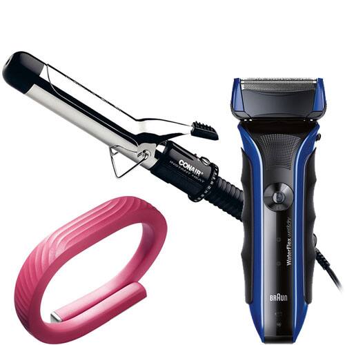 Hair curler, activity tracker, razor