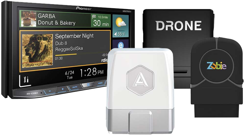 Car adapter, vehicle monitoring device, remote start, Bluetooth hands-free kit