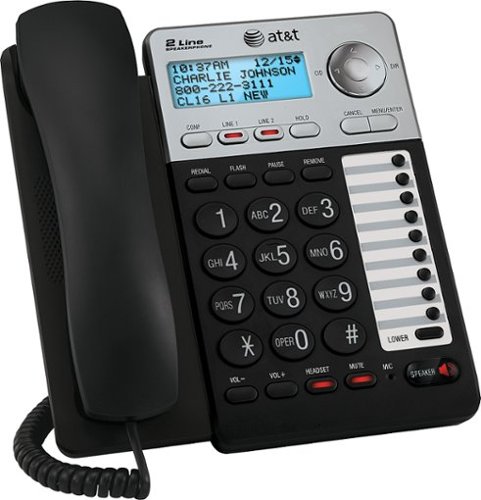 

AT&T - AT ML17929 Corded Phone with Caller ID/Call Waiting - Silver/Black