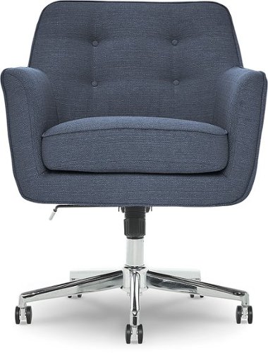

Serta - Ashland Memory Foam & Twill Fabric Home Office Chair - Blue