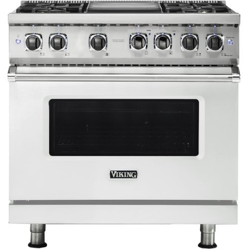 Viking - 5-Series 5.6 Cu. Ft. Self-Cleaning Freestanding Dual Fuel Convection Range - Frost White
Viking - 5-Series 5.6 Cu. Ft. Self-Cleaning Freestanding Dual Fuel Convection Range - Frost White