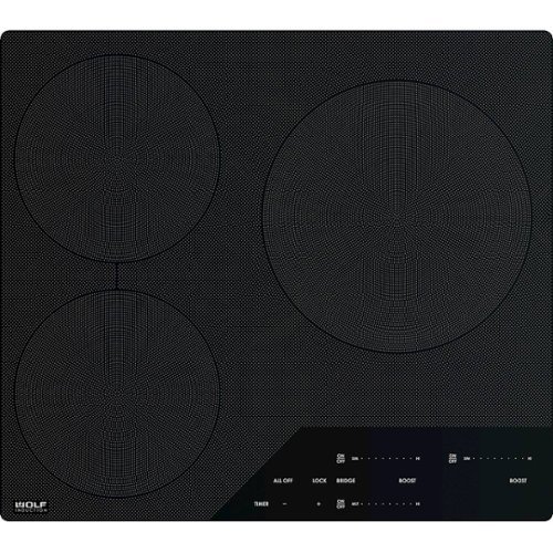 

Wolf - Contemporary 24" Built-In Electric Induction Cooktop with 3 Burners and Control Lock - Black