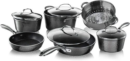Granitestone - Non Stick 10pc Cookware Set - Hammered Pewter