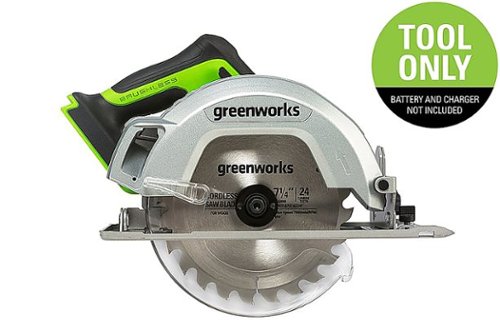 

Greenworks - 24-Volt Cordless Brushless 7.25 in. Circular Saw (Battery and Charger Not Included) - Black/Green