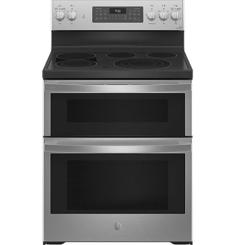 

GE Profile - 6.6 Cu. Ft. Freestanding Double Oven Electric True Convection Range with No Preheat Air Fry and Wi-Fi - Stainless steel