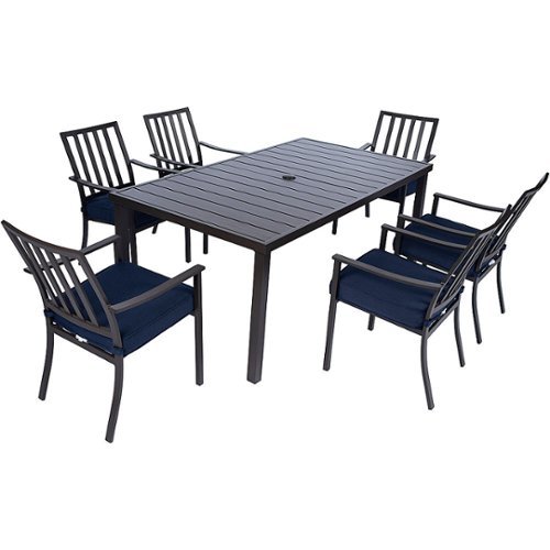 Mod Furniture - Carter 7-Piece Dining Set with 6 Padded Dining Chairs and 72 in. x 40 in. Slat Table - Black/Navy
Mod Furniture - Carter 7-Piece Dining Set with 6 Padded Dining Chairs and 72 in. x 40 in. Slat Table - Black/Navy