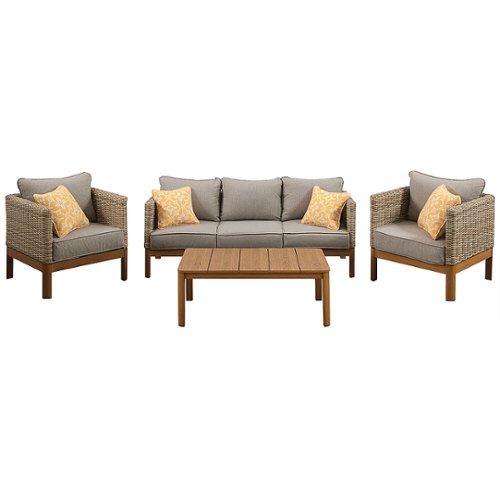 Mod Furniture - Blake 4-Piece Set with 2 Bucket Chairs, Sofa and 44” x 17” Faux Wood Coffee Table - Grey/Faux Wood
Mod Furniture - Blake 4-Piece Set with 2 Bucket Chairs, Sofa and 44” x 17” Faux Wood Coffee Table - Grey/Faux Wood