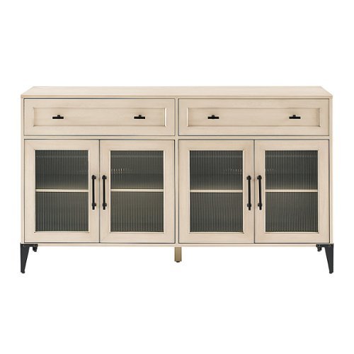 Walker Edison - 58" Contemporary Fluted Glass Door Sideboard - Birch