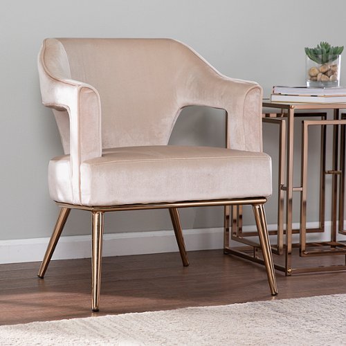 

SEI Furniture - Eldermain Upholstered Accent Chair - Taupe and champagne finish
