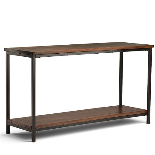 Simpli Home - Skyler Console Sofa Table - Dark Cognac Brown