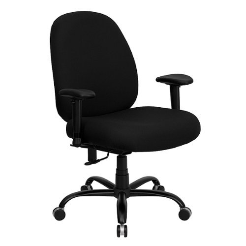 Flash Furniture - Hercules Contemporary Fabric Big & Tall Swivel High Back Office Chair - Black