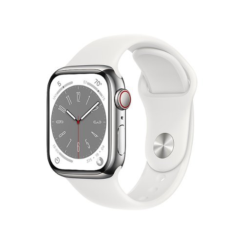 Apple Watch Series 8 GPS + Cellular 41mm Silver Stainless Steel Case with White Sport Band - S/M - Silver (AT&T)
Apple Watch Series 8 GPS + Cellular 41mm Silver Stainless Steel Case with White Sport Band - S/M - Silver (AT&T)
