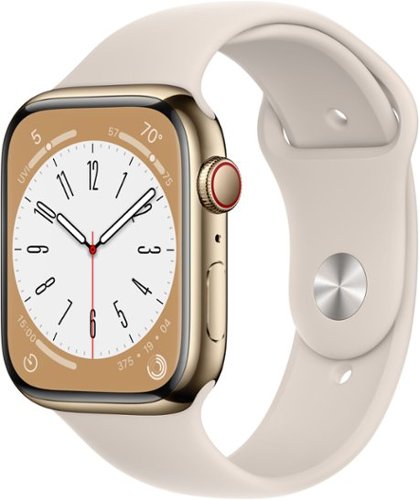 Apple Watch Series 8 GPS + Cellular 45mm Gold Stainless Steel Case with Starlight Sport Band - S/M - Starlight (AT&T)
Apple Watch Series 8 GPS + Cellular 45mm Gold Stainless Steel Case with Starlight Sport Band - S/M - Starlight (AT&T)