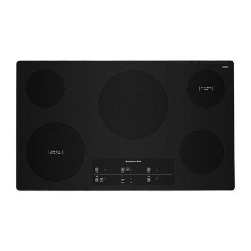 

KitchenAid - 36" Built-In Electric Cooktop with 5 Burners and 10''/6'' Even-Heat Ultra Power Element with Simmer Setting - Black