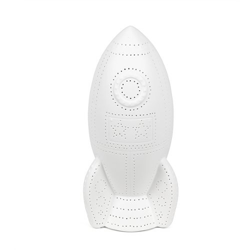 Simple Designs - Porcelain Rocketship Table Lamp - White