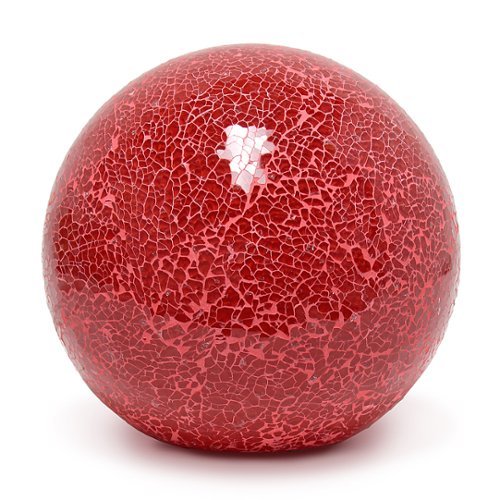Simple Designs - 1 Light Mosaic Stone Ball Table Lamp - Red