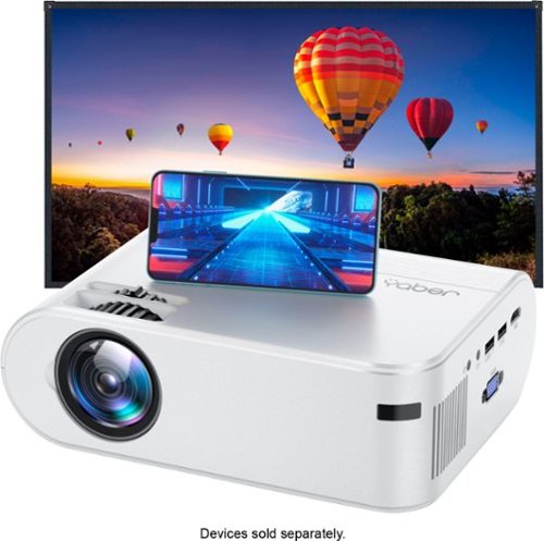 Yaber - Buffalo U2 Native 720P Entertainment LCD Projector with Projector Screen - White