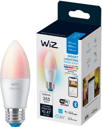 

WiZ - E26 Candle Wi-Fi Smart LED Bulb - Color and Tunable White