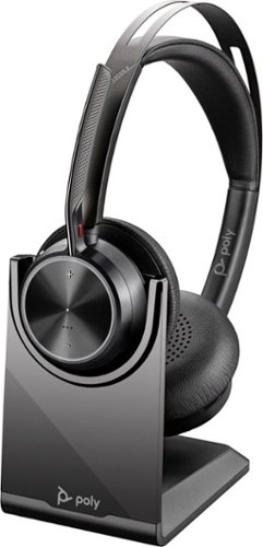 

Poly - formerly Plantronics - Voyager Focus 2 Wireless Noise Cancelling On-Ear Headset with Charge Stand - Black