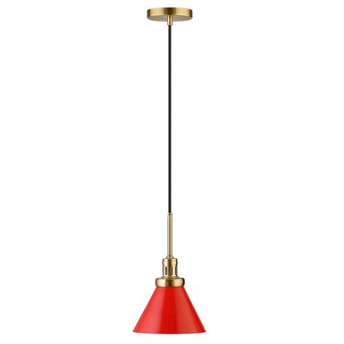 Camden&Wells - Zeno Pendant Light - Poppy Red/Brass
