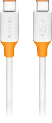 

Insignia™ - 8' 240W USB-C to USB-C Charge-and-Sync Braided Cable - White