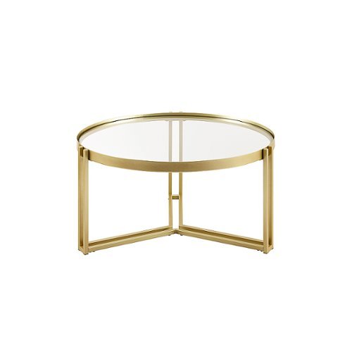 Walker Edison - Contemporary Metal and Glass Coffee Table - Gold