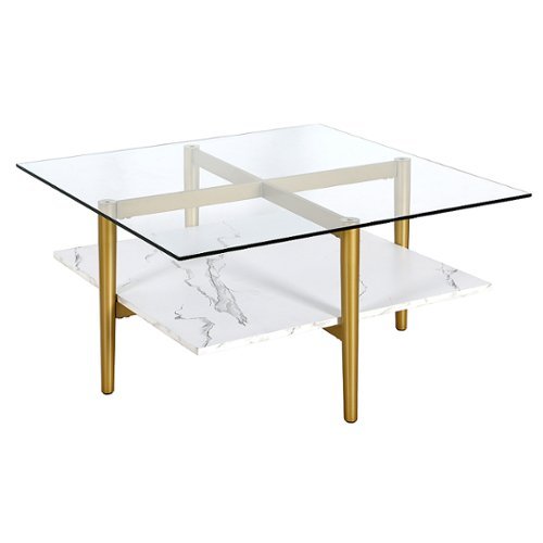 

Camden&Wells - Otto Square Coffee Table - Brass/Faux Marble