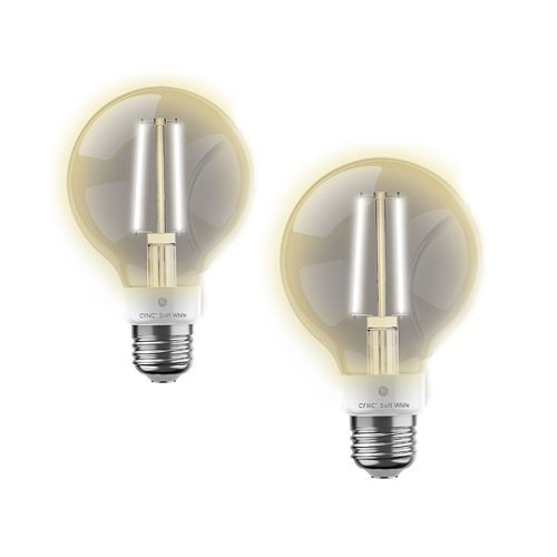 General Electric - CYNC G25 Globe Bluetooth/Wi-Fi Smart LED Light Bulb 2 Pack