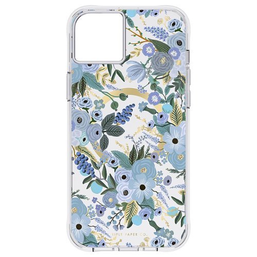 Rifle Paper - Antimicrobial Hardshell Case with MagSafe for Apple iPhone 14 Plus - Garden Party Blue