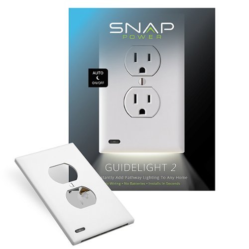 SnapPower - GuideLight 2 Duplex Outlet Wall Plate (2-Pack) - White