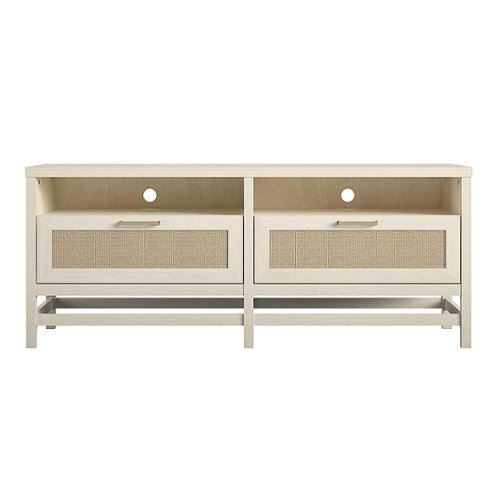 Ameriwood Home - Lennon TV Stand - Ivory Oak and Faux Rattan