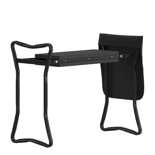 Flash Furniture - Assisi Garden Kneeler & Tool Pouch - Padded Bench/Seat for Kneeling/Sitting - Black