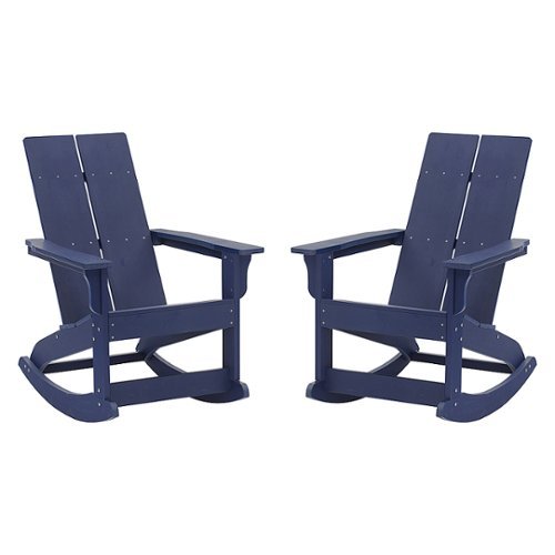 Flash Furniture - Finn Indoor/Outdoor modern 2-Slat Adirondack Poly Resin Rockers in - Set of 2 - Navy
Flash Furniture - Finn Indoor/Outdoor modern 2-Slat Adirondack Poly Resin Rockers in - Set of 2 - Navy