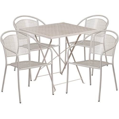 Flash Furniture - Oia Outdoor Square Contemporary Metal 5 Piece Patio Set - Light Gray
Flash Furniture - Oia Outdoor Square Contemporary Metal 5 Piece Patio Set - Light Gray
