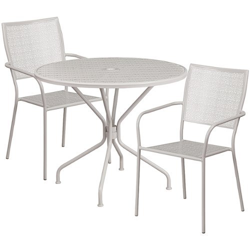 Flash Furniture - Oia Outdoor Round Contemporary Metal 3 Piece Patio Set - Light Gray
Flash Furniture - Oia Outdoor Round Contemporary Metal 3 Piece Patio Set - Light Gray