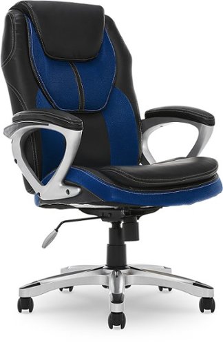 Serta - Amplify Work or Play Ergonomic High-Back Faux Leather Swivel Executive Chair with Mesh Accents - Black and Cobalt Blue
Serta - Amplify Work or Play Ergonomic High-Back Faux Leather Swivel Executive Chair with Mesh Accents - Black and Cobalt Blue