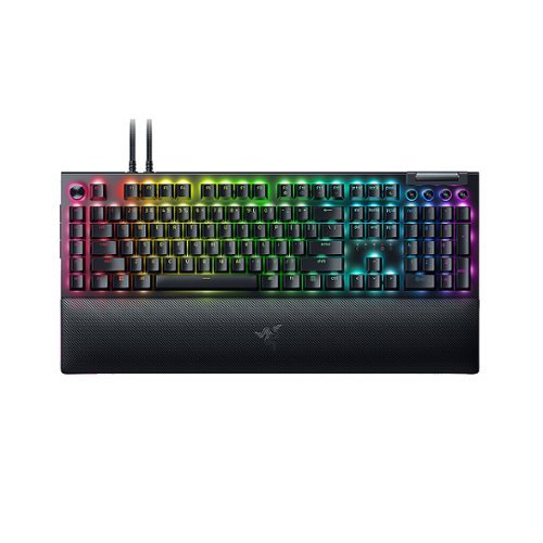 

Razer BlackWidow V4 Pro Full Size Wired Mechanical Linear Switch Gaming Keyboard with Chroma RGB Backlighting - Black